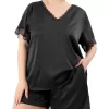 Agnes Orinda Plus Size Satin Pajamas Women's 2023 Summer Lace V Neck Short Sleeve With Shorts Silk Set Sleepwear -Women Sale Shop GUEST d5d15a46 dfc0 4aba af97 8c4d6561ba5d