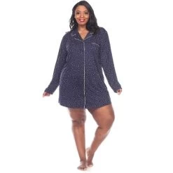 Women's Plus Size Long Sleeve Nightgown - White Mark -Women Sale Shop GUEST d602a0ee 688f 46b3 8a57 11a093647f90