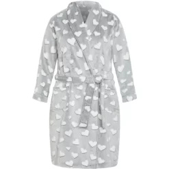 Women's Plus Size Hearts Robe - Grey | AVENUE -Women Sale Shop GUEST d6f4b84c 9c5f 477e 9e56 755b58781b65
