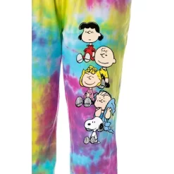 Peanuts Womens' Snoopy Charlie Brown Characters Sleep Jogger Pajama Pants Multicolored