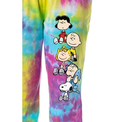 Peanuts Womens' Snoopy Charlie Brown Characters Sleep Jogger Pajama Pants Multicolored 3 Peanuts Womens' Snoopy Charlie Brown Characters Sleep Jogger Pajama Pants Multicolored