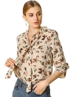 Allegra K Women's Vintage Floral Tie Neck Long Sleeve Ruffled Collar Peasant Blouse 17 Allegra K Women's Vintage Floral Tie Neck Long Sleeve Ruffled Collar Peasant Blouse -Women Sale Shop GUEST d8449761 f875 45c2 9017 c3f3e65c3231