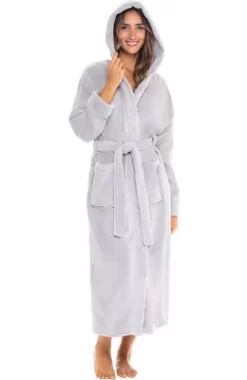 Women's Classic Winter Robe, Hooded Cozy Plush Fleece Bathrobe -Women Sale Shop GUEST d93b288b c532 4adf 86fd 4adfd4c65449