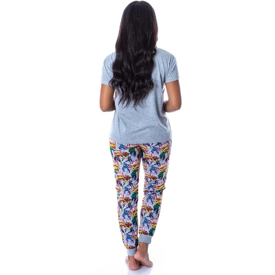 Marvel Women's Character Comic Book Print 2 Piece Jogger Pajama Set Grey 5 Marvel Women's Character Comic Book Print 2 Piece Jogger Pajama Set Grey - Image 3