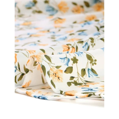 Agnes Orinda Women's Plus Size Floral Ruffle Smock Sleeve V Neck Peplum Blouses 7 Agnes Orinda Women's Plus Size Floral Ruffle Smock Sleeve V Neck Peplum Blouses - Image 5