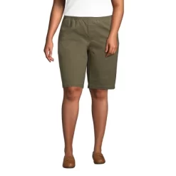 Lands' End Women's Plus Size Mid Rise Elastic Waist Pull On 12" Knockabout Chino Bermuda Shorts -Women Sale Shop GUEST dc5a7d81 f01d 46e4 9ab4 50ee6dd7a0ab