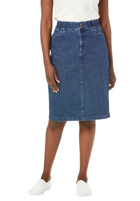 Jessica London Women’s Plus Size Tummy Control Denim Skirt 5 Jessica London Women’s Plus Size Tummy Control Denim Skirt - Image 3