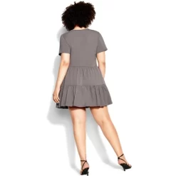 Women's Plus Size Social Tier Dress - Slate | CITY CHIC