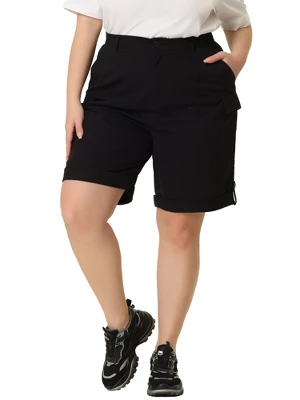 Agnes Orinda Women's Plus Size Knee Lenth Jogger Pocket Track Cargo Shorts 4 Agnes Orinda Women's Plus Size Knee Lenth Jogger Pocket Track Cargo Shorts - Image 2