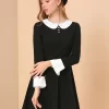 Allegra K Women's Peter Pan Collar Contrast Button Decor Long Sleeve Flare Dress 2 Allegra K Women's Peter Pan Collar Contrast Button Decor Long Sleeve Flare Dress -Women Sale Shop GUEST e191105c f08b 48fd 8c7d 360c1a006433