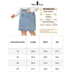Agnes Orinda Women's Plus Size Denim Classic Slash Pocket Elastic Waist Pencil Back Slit Jeans Skirts -Women Sale Shop GUEST e3fb316b c153 4146 bda9 b18f5e7bfb5a