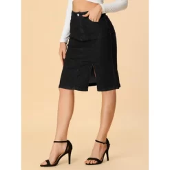 Allegra K Women's Casual Denim Skirt Slit High Waisted Knee Length Jean Skirts 10 Allegra K Women's Casual Denim Skirt Slit High Waisted Knee Length Jean Skirts -Women Sale Shop GUEST e434b6eb e2a7 4e12 a881 c9e64ccb2825