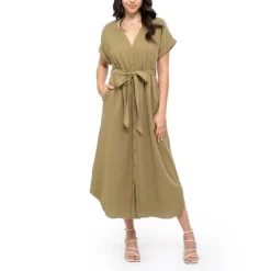 August Sky Women's Front Button Down Midi Dress -Women Sale Shop GUEST e49ebafb c12c 4976 a829 7d2bd9215c94