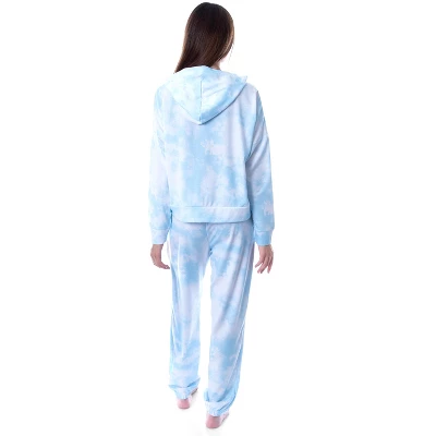 Rugrats Cartoon Tie Dye Womens' Pajama Loungewear Cropped Hooded Jogger Set PJ Blue 3 Rugrats Cartoon Tie Dye Womens' Pajama Loungewear Cropped Hooded Jogger Set PJ Blue