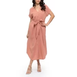 August Sky Women's Front Button Down Midi Dress -Women Sale Shop GUEST e682e430 03e7 4940 b657 7344031ea0fd