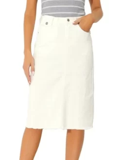 Allegra K Women's Casual Jean Skirt High Waist Back Vent Short Denim Skirts -Women Sale Shop GUEST e7f698ae 9322 4d3b a64e a6accd6176be