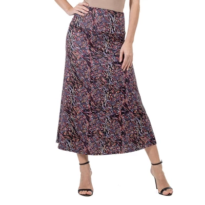 24seven Comfort Apparel Womens Abstract Floral A Line Maxi Skirt 6 24seven Comfort Apparel Womens Abstract Floral A Line Maxi Skirt - Image 4