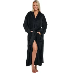 Women's Classic Winter Robe, Hooded Cozy Plush Fleece Bathrobe -Women Sale Shop GUEST e89a529a dc80 40e1 b7a5 da3d3227133b