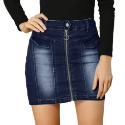 Allegra K Women's Zip Front Slim Fit High Waist Mini Denim Skirts -Women Sale Shop GUEST e930044f 06bf 4f2f 9814 68d6f4c650c5