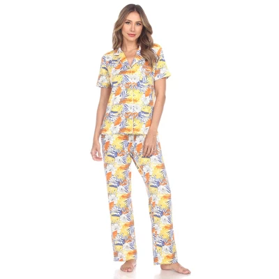 Women's Tropical Print Pajama Set - White Mark 7 Women's Tropical Print Pajama Set - White Mark - Image 5