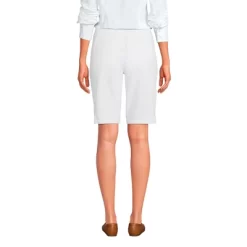 Lands' End Women's Plus Size Mid Rise Elastic Waist Pull On 12" Knockabout Chino Bermuda Shorts