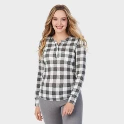 Warm Essentials By Cuddl Duds Women's Waffle Long Sleeve Henley Pajama Top -Women Sale Shop GUEST ec8bddd0 cda0 439d 8cb1 9e014b3dadd4