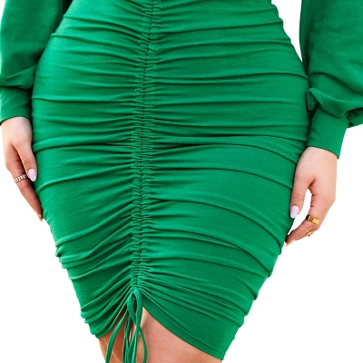 Rebdolls Women's Ruched Bodycon Skirt 3 Rebdolls Women's Ruched Bodycon Skirt