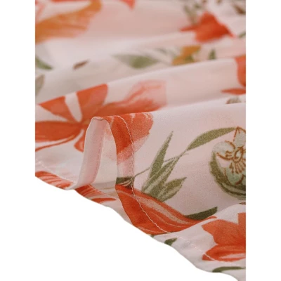 Allegra K Women's Floral Print Square Neck High Waist Summer Mini Dress 7 Allegra K Women's Floral Print Square Neck High Waist Summer Mini Dress - Image 5