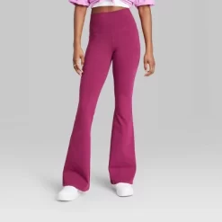 Women's High-Waisted Slim Fit Flare Leggings - Wild Fable⢠Burgundy