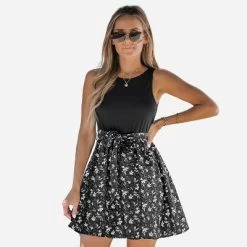 Women's Belted Floral Print Mini Dress - Cupshe -Women Sale Shop GUEST f19696b7 dcd7 4def b25b 03b553a44fc4