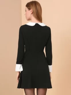 Allegra K Women's Peter Pan Collar Contrast Button Decor Long Sleeve Flare Dress 11 Allegra K Women's Peter Pan Collar Contrast Button Decor Long Sleeve Flare Dress -Women Sale Shop GUEST f1ac41a5 cb02 46a6 83db c9d02d919a72