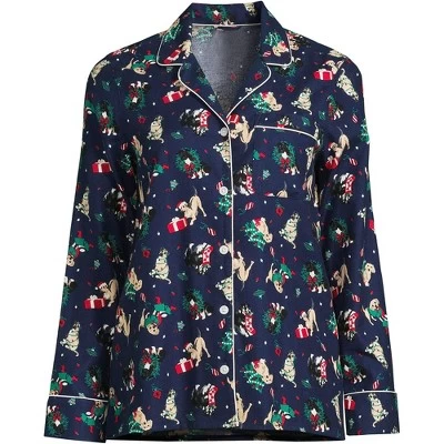 Lands' End Women's Long Sleeve Print Flannel Pajama Top 13 Lands' End Women's Long Sleeve Print Flannel Pajama Top - Image 11
