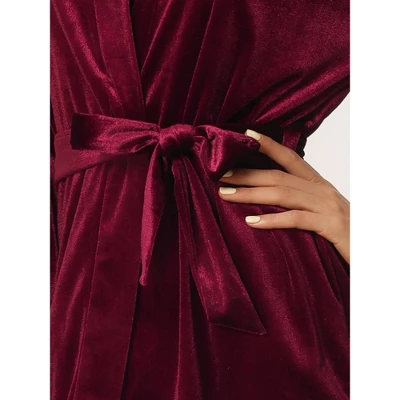 Cheibear Womens Wedding Party Velvet Thin Gown Bridesmaid Bridal Robes 5 Cheibear Womens Wedding Party Velvet Thin Gown Bridesmaid Bridal Robes - Image 3