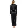 Women's Crop Top Satin Pajamas Lounge Set, Long Sleeve Top And Pants With Pockets, Silk Like PJs -Women Sale Shop GUEST f601a446 8e41 40dc 9ac2 0367feb7013d