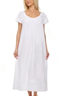 Women's Cotton Victorian Nightgown, Camila Ruffled Short Sleeve Lace Trimmed Long Vintage Night Dress Gown 8 Women's Cotton Victorian Nightgown, Camila Ruffled Short Sleeve Lace Trimmed Long Vintage Night Dress Gown - Image 6