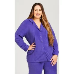 Women's Plus Size Button Up Top - Lilac | AVENUE -Women Sale Shop GUEST f6ce2640 a15a 410e 9670 9edea6bf47ef