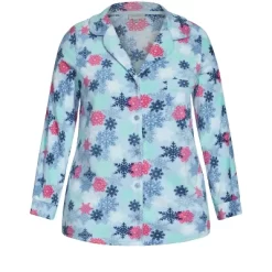 Women's Plus Size Snowflake Button Fleece Sleep Top - Blue | AVENUE 15 Women's Plus Size Snowflake Button Fleece Sleep Top - Blue | AVENUE -Women Sale Shop GUEST f77fce40 113b 422d 8465 210a4746e0ce