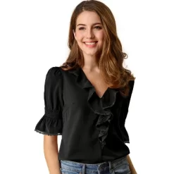Allegra K Women's Ruffle V Neck Puff Sleeve Summer Casual Chiffon Peasant Blouse 30 Allegra K Women's Ruffle V Neck Puff Sleeve Summer Casual Chiffon Peasant Blouse -Women Sale Shop GUEST f801458a 11e9 41ad 9ab0 309e2215beb4