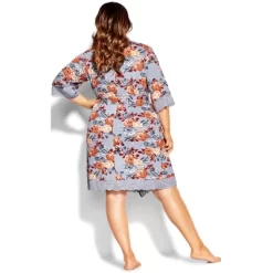 Women's Plus Size Vivid Meadow Robe - Mauve | CITY CHIC