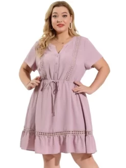 Agnes Orinda Women's Plus Size Elegant Short Sleeve Tie Waist Ruffle Hem At Kness Dresses 13 Agnes Orinda Women's Plus Size Elegant Short Sleeve Tie Waist Ruffle Hem At Kness Dresses -Women Sale Shop GUEST fac6d3f0 d9d9 4648 8cfb d1ccde5c68dc