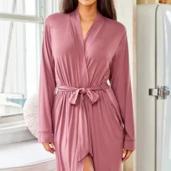 Women's Classic Soft Knit Long Lounge Robe With Pockets -Women Sale Shop GUEST fb511b7b e6c1 4a4a 82ca 5359f2753890
