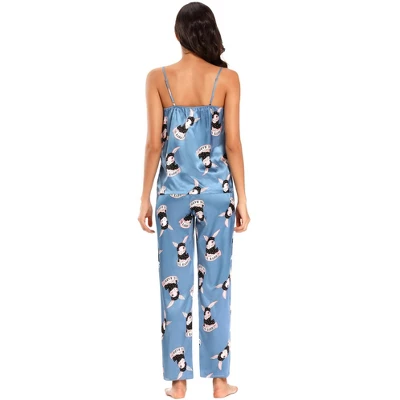 Cheibear Womens Sleeveless Cami Shirt Cartoon Lounge Set Nightwear Sleepwear Pajama Sets 4 Cheibear Womens Sleeveless Cami Shirt Cartoon Lounge Set Nightwear Sleepwear Pajama Sets - Image 2