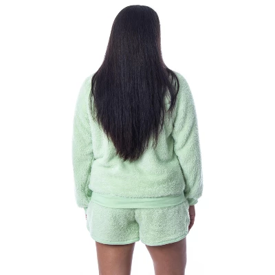 Star Wars Womens' The Mandalorian The Child Sweater And Short Pajama Set Green 6 Star Wars Womens' The Mandalorian The Child Sweater And Short Pajama Set Green - Image 4