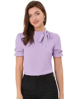 Allegra K Women's Bow Tie Neck Elegant Office Short Sleeve Blouse 32 Allegra K Women's Bow Tie Neck Elegant Office Short Sleeve Blouse -Women Sale Shop GUEST ff0cf1b7 5d07 4325 a42b 57fc4c30677f