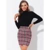 Allegra K Women's Plaid High Waist Side Zipper Bodycon Pencil Mini Skirt -Women Sale Shop GUEST ff8e7b72 30d1 47fa b768 8eb6fc2f14e3
