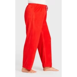 Women's Plus Size Plain Fleece Sleep Pant - Red | AVENUE -Women Sale Shop GUEST ffcff27f 6f73 44ae 8f02 558947c633aa